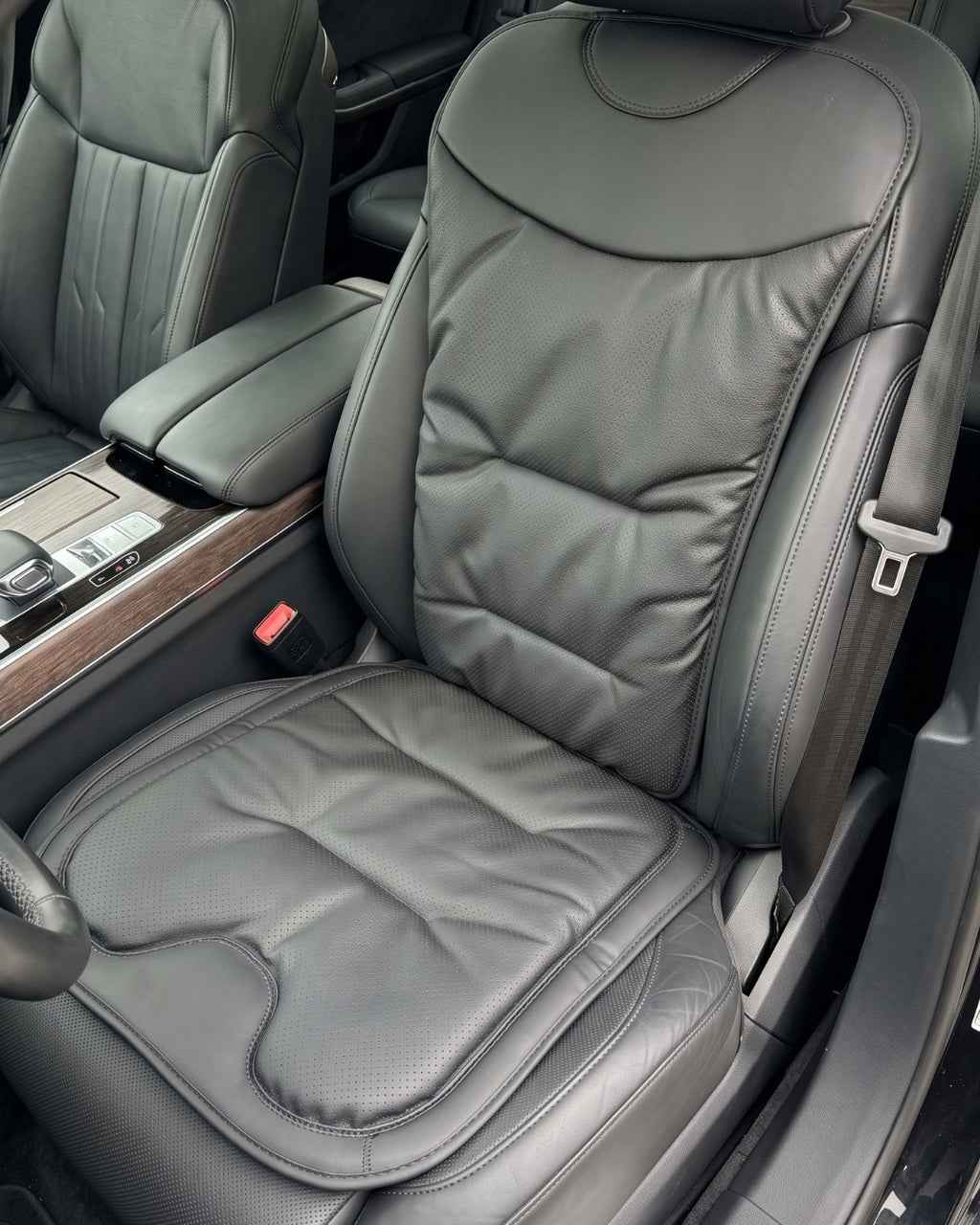Autocraft Prime™  Premium Delikli Nappa Deri Dokulu Exclusive Koltuk Minderi | Lüks Araç İçi Konfor
