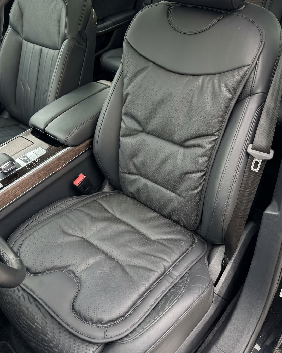Autocraft Prime™  Premium Delikli Nappa Deri Dokulu Exclusive Koltuk Minderi | Lüks Araç İçi Konfor