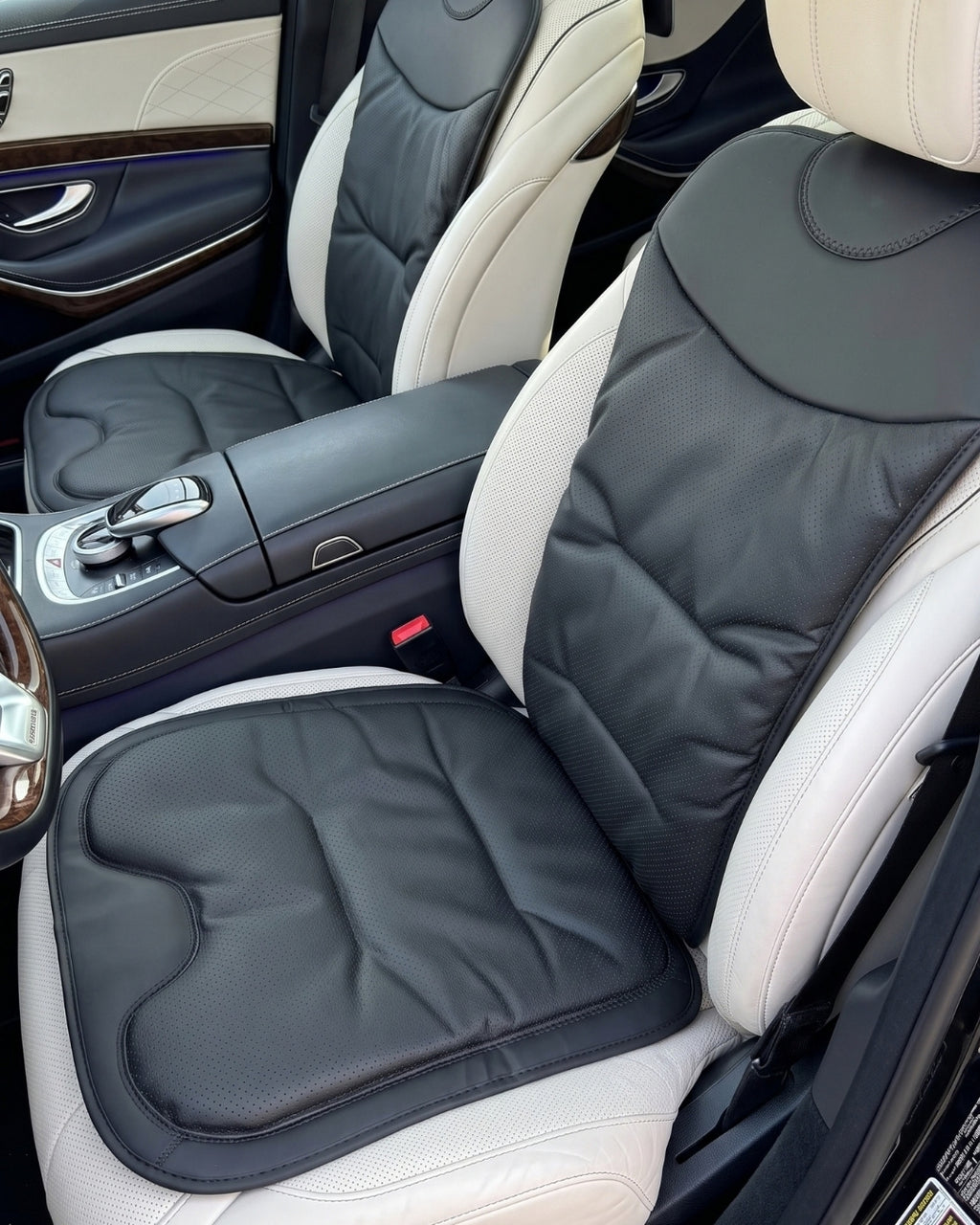 Autocraft Prime™  Premium Delikli Nappa Deri Dokulu Exclusive Koltuk Minderi | Lüks Araç İçi Konfor