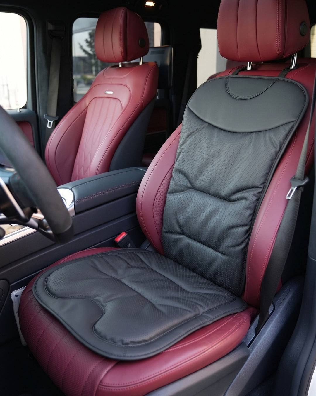 Autocraft Prime™  Premium Delikli Nappa Deri Dokulu Exclusive Koltuk Minderi | Lüks Araç İçi Konfor