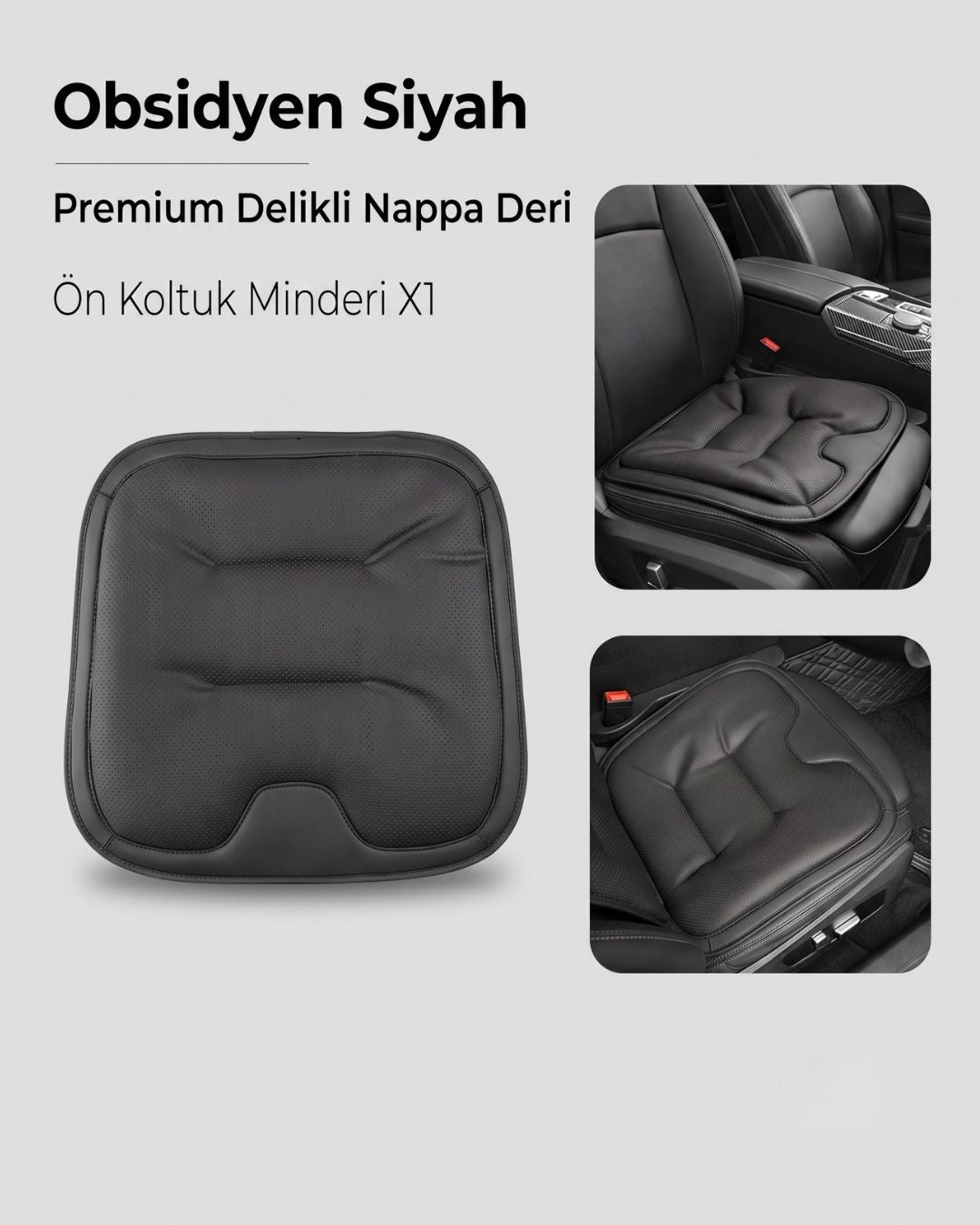 Autocraft Prime™  Premium Delikli Nappa Deri Koltuk Minderi | Lüks Araç İçi Konfor