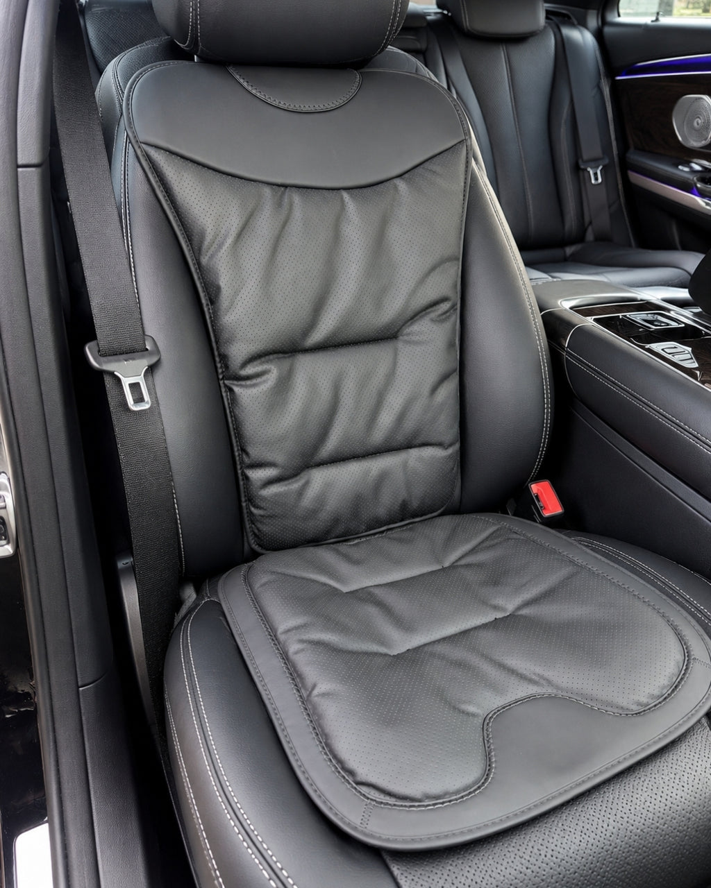 Autocraft Prime™  Premium Delikli Nappa Deri Dokulu Exclusive Koltuk Minderi | Lüks Araç İçi Konfor