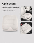 Autocraft Prime™  Premium Delikli Nappa Deri Koltuk Minderi | Lüks Araç İçi Konfor