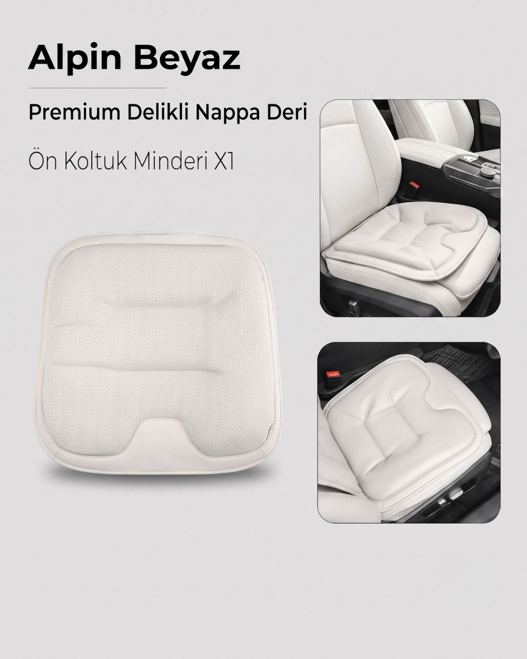 Autocraft Prime™  Premium Delikli Nappa Deri Koltuk Minderi | Lüks Araç İçi Konfor