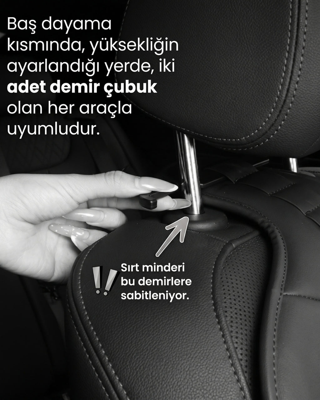 Autocraft Prime™  Premium Delikli Nappa Deri Dokulu Exclusive Koltuk Minderi | Lüks Araç İçi Konfor