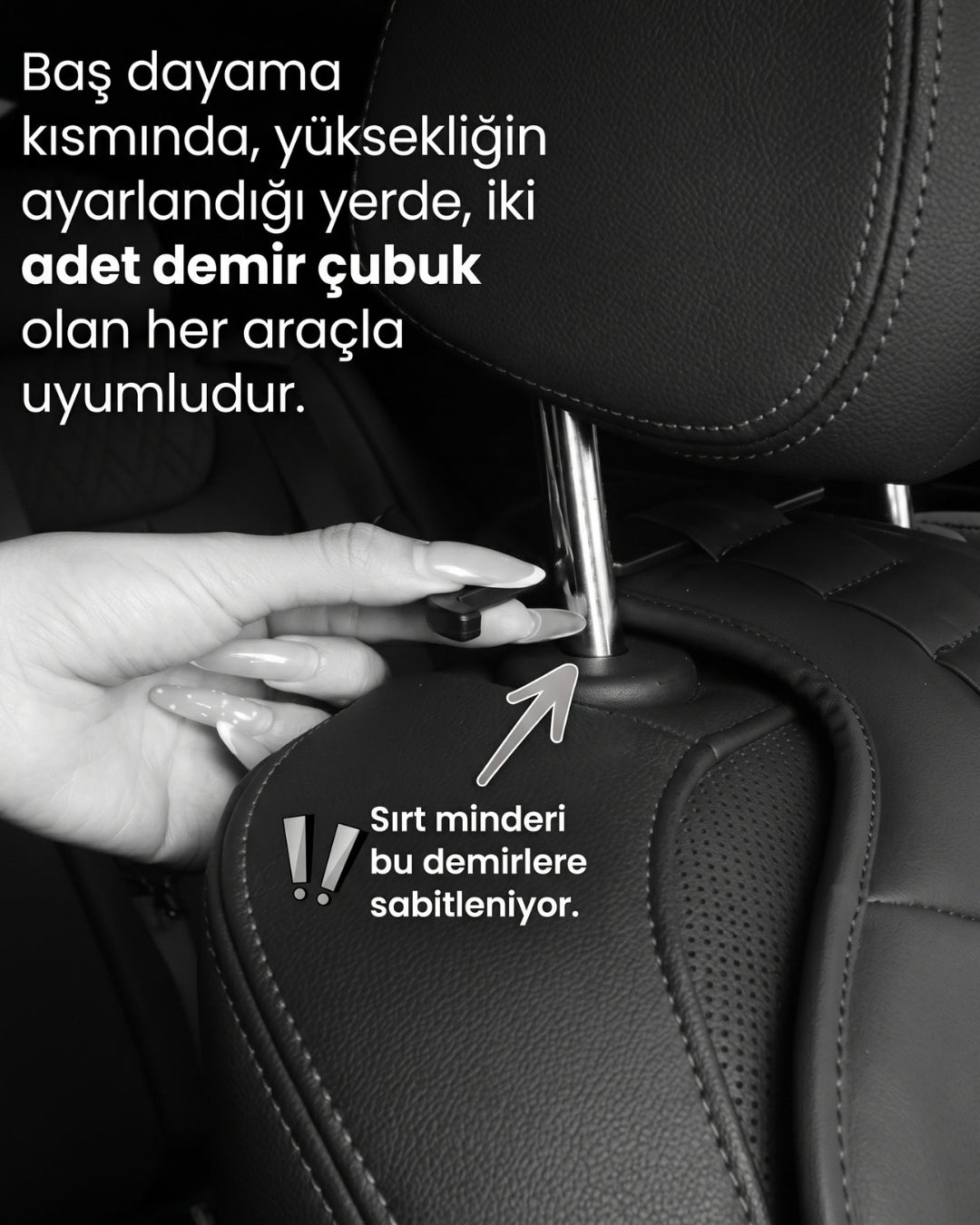 Autocraft Prime™  Premium Delikli Nappa Deri Dokulu Exclusive Koltuk Minderi | Lüks Araç İçi Konfor