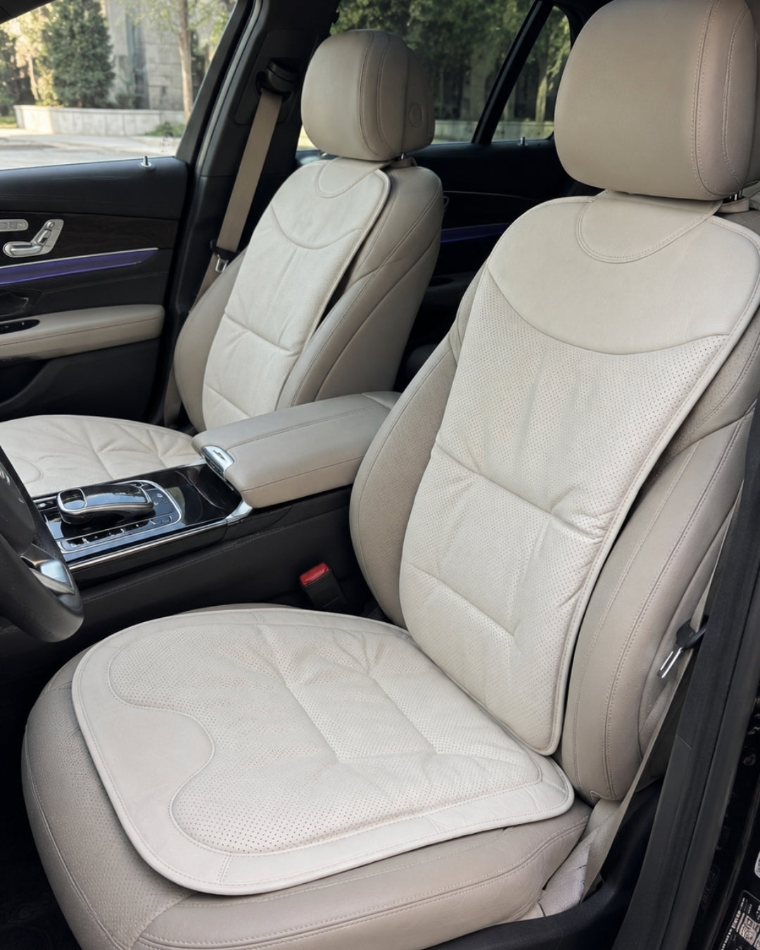 Autocraft Prime™  Premium Delikli Nappa Deri Dokulu Exclusive Koltuk Minderi | Lüks Araç İçi Konfor
