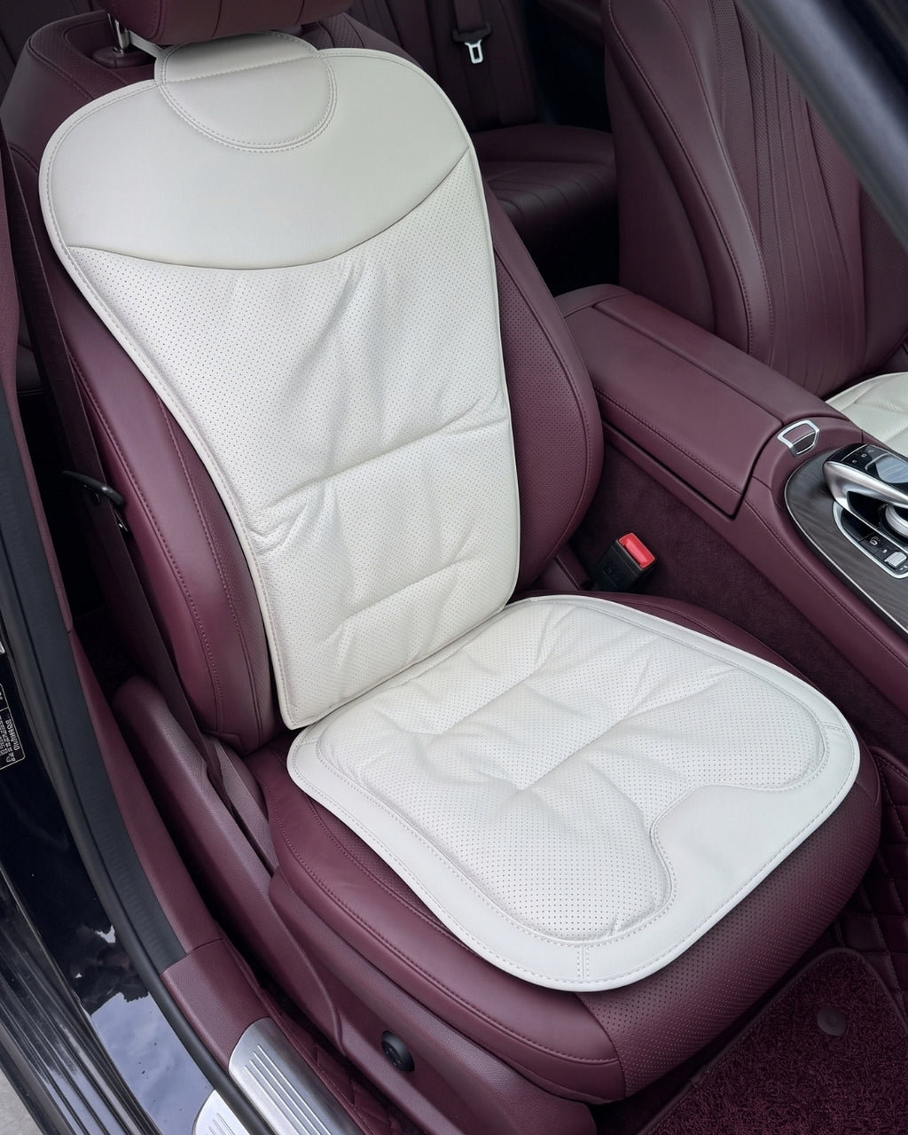 Autocraft Prime™  Premium Delikli Nappa Deri Dokulu Exclusive Koltuk Minderi | Lüks Araç İçi Konfor