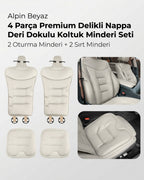 Autocraft Prime™  Premium Delikli Nappa Deri Dokulu Exclusive Koltuk Minderi | Lüks Araç İçi Konfor