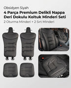 Autocraft Prime™  Premium Delikli Nappa Deri Dokulu Exclusive Koltuk Minderi | Lüks Araç İçi Konfor